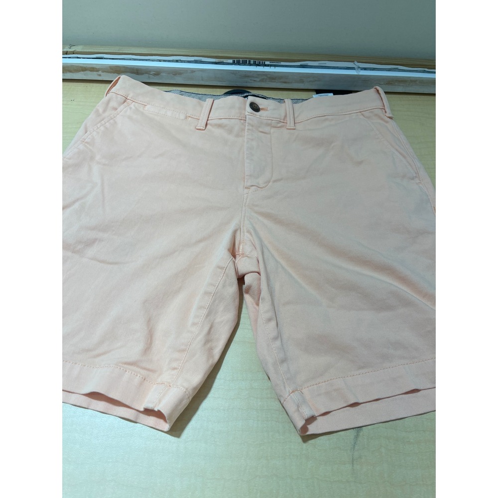 Express Mens Slim Above  Knee Peach Chino Shorts 9 Inch Inseam Size 32 Stretch+